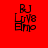 Red background with black pixelated text reading "RJ" above "L0Y8" and "Emp" in a