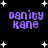 Pixelated purple text 'Danity Kane' on black background with white stars, four identical instances arranged in two