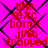 A static image with a bright pink background and black diagonal lines forming diamond shapes, overlaid with red text reading "the sex bomb just dropped" in pixelated font.