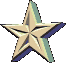 A 3D star icon in beige and blue tones rotates through multiple angles against a gray background, transitioning from full view to partial side views.