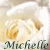 A pixelated image of a person with light hair and yellow eyes, featuring the name 'Michelle' in stylized text at the bottom.