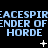 Pixelated text repeats across three horizontal bands on a black background, with small white symbols between bands.