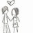 Pixelated grayscale illustration of two figures holding hands with a heart above them, paired with orange text on black background reading "the world doesn't know how good you are to me".
