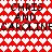 Red and white pixelated heart pattern with repeated text "CHRIS AND CAROLINE" in black block letters across two