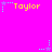Bright pink background with yellow 'Taylor' text and cyan/purple star-shaped icons in pixelated style.