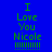 Blue background with green text "I Love You Nicole" and multiple exclamation marks, overlaid by red rectangular blocks in various positions across the image.