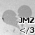 Two gray speech bubbles on a light gray background with black text reading 'JMZ' and '4/3' in the lower right.