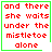Four identical pixelated display red text on white with green borders, each containing the phrase 'and there she waits under the mistletoe alone' and a small green symbol at bottom-right