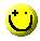 Two pixelated yellow smiley face icons with black features arranged vertically on a gray background, one with a plus sign eye and the other with an eyepatch.