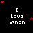 Black background with white text "I Love Ethan" and red star animations in various positions across the frame.