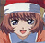 Pixelated cartoon-style icon of a person with brown hair wearing a red and white headband and blue top, looking slightly to the left with a neutral expression.