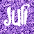 Purple glittery background with three white 'Juli' text elements in a stylized font, arranged diagonally across the image.