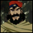 Pixelated buddy icon featuring a bearded character in red headwear and beige clothing on the left, with "Anime IM" text above "COM" on a black background to the right.