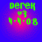 Green text 'derek' with heart symbol and date '4-4-08' on pink circular gradient background, displayed in four identical