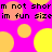 Pixelated text and circular shapes on a bright pink background with yellow-orange circles of varying sizes.