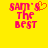 Pixelated text on yellow background with pink and orange elements; 'SAM'S THE BEST' text appears with a heart symbol in one frame.
