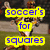 A pixelated image of a lacrosse player in motion with overlaid text reading "soccer's for squares and play lax" and "man up" in yellow and black boxes.