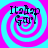 Four identical display a pixelated 'ItaJap Girl' text over a cyan and magenta spiral background with no visible animation changes