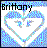 Pixelated icon with 'Brittany' text above a heart outline containing '7.1' and 'K', surrounded by blue-purple gradient borders.