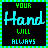 A contact sheet of 13 animated frames showing a text-based buddy icon with changing phrases on black backgrounds, bordered by green and cyan checkered patterns.
