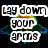 Pixelated text phrases in white block letters on a black background with blue and green abstract shapes, arranged in a