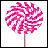A pixelated pink lollipop with a brown stick on white background, next to text reading 'LOLLie POP !' in bright pink block letters.