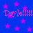 Blue background with pink stars and repeated 'DayTenni' text in pixelated font.