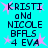 Pixelated cyan background with repeated text and pink stars, showing identical static content across all frames.