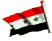 A sequence of nine flag icons arranged in a , each displaying the Syrian national flag with red, white, and black horizontal stripes and two green stars on the white stripe
