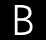 A black background displays two white letters: a large uppercase B on the left and a smaller lowercase b on the right, both with pixelated edges.