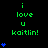 Green text 'i love u kaitlin!' on black background with blue heart symbols in three vertical , each showing different heart counts across frames