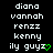 Two identical pixel art display white text on black background with green heart symbols replacing the 'i' in 'guyz'