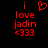 Red pixelated text and symbols on black background with one frame showing a heart symbol above 'i'