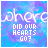 Static image with blue-purple gradient background and repeated text 'DID OUR HEARTS GO?' in white pixelated font, overlaid by faint watermark.