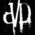 Pixelated white stylized text 'dp' on black background with visible dithering and low-resolution artifacts.