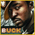 nine identical pixelated images showing a person wearing a brown cap and gray patterned shirt with the word 'BUCK' in orange text at bottom left