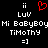 Static pixel art with red heart symbol above white text on black background, repeated in two identical