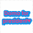 Four variations of 'Domo for president' text with blue and pink color swaps and heart symbols, displayed in a