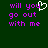 Green background with purple text reading 'will you go out with me' and a white heart symbol replacing the letter 'o' in 'you'.