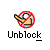 identical pixelated icons showing a hand holding a white ball with a red prohibition symbol, each labeled 'Unblock' below