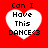Four identical heart-shaped icons with white fill and black text on a red background, each displaying "Can I Have This DANCE<3" in pixelated font.