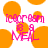 Pixelated orange circles float over pink text reading 'Iccr Bsm' and 'B A MEAL' on a white background.