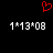 Red pixelated heart symbol above two identical white digital time displays on black background.