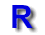 Blue letter R transforms through multiple animation frames from solid 3D text to abstract swirling shapes against a gray background.