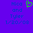 Blue text on purple background reads 'Nico and Tyler 1/20/08' with a green pixelated heart symbol above the date.