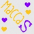 Pixelated text "MALS" in multiple colors with heart symbols scattered around on a light background.