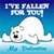 Pixelated image of a white polar bear lying on ice with a blue gradient background and partially legible text above.
