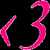 A static pixelated icon featuring a bright pink number three and left parenthesis on solid black background.