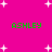 Bright pink background with scattered white pixelated stars and four instances of green text reading "ASHLEY" in a pattern
