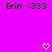 A static image shows a bright pink background with repeated text and heart symbols in pixelated style.